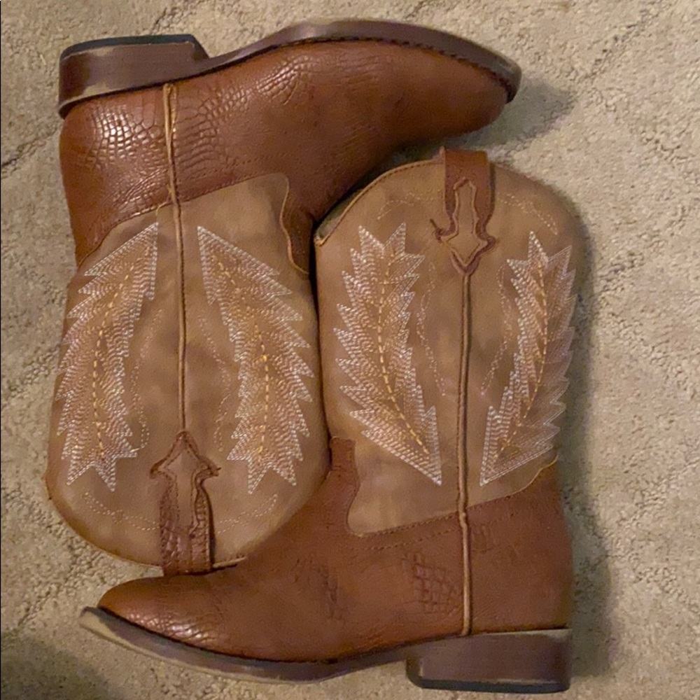Little girls Roper brown cowboy boots size 13